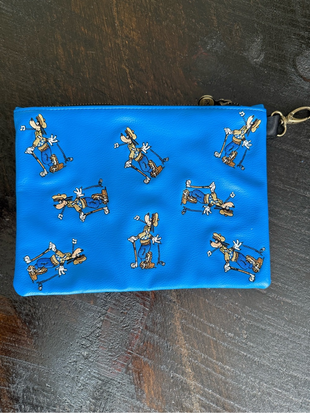 Disney Blue Leather Goofy Pouch